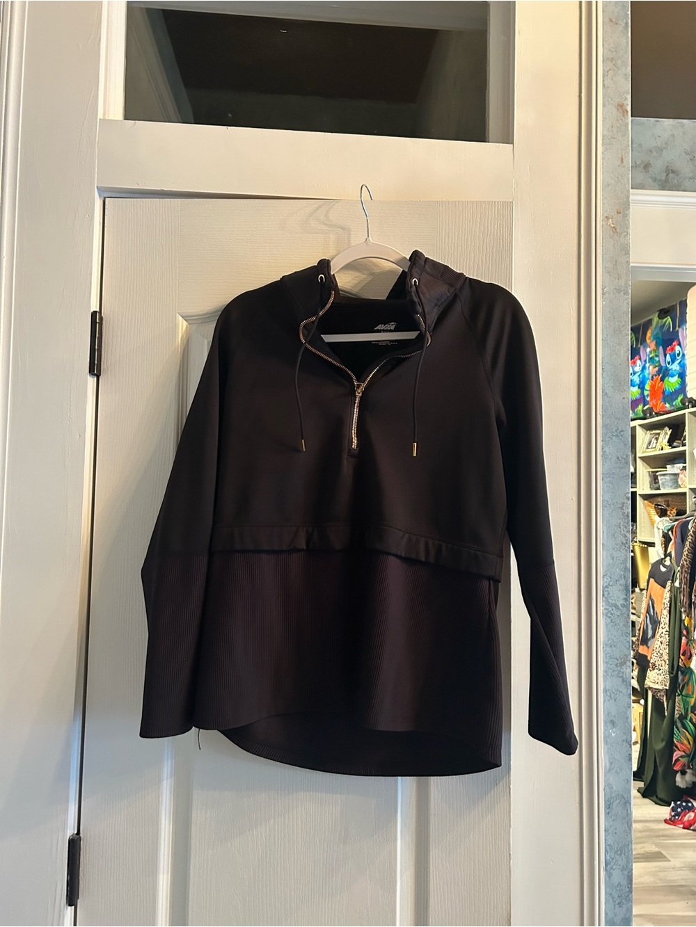 Avia Black Quarter-Zip Hooded Pullover